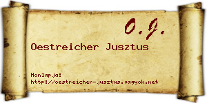 Oestreicher Jusztus névjegykártya